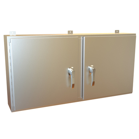 HAMMOND MFG. N4X 2 Door Wallmount Enclosure with Panel, 24 x 48 x 8, 304 SS HN4WM24488SS